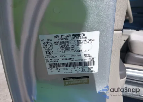 2011 Ford Escape Xlt Automatic z USA, uszkodzony, nr VIN 1FMCU9D75BKB62562